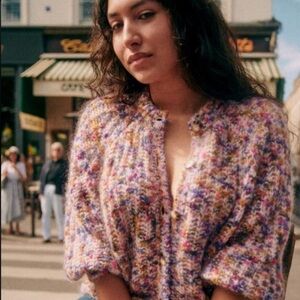 Sezane EUC Emile Pink Knit Cardigan